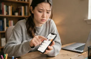 Jeune femme consultant les paramètres de son compte Instagram sur smartphone pour retrouver son adresse email associée